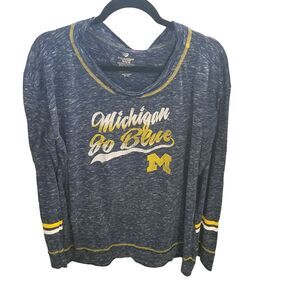 Colloseum Womens Sz XXL Blue Long Sleeve Michigan Go Blue Shirt